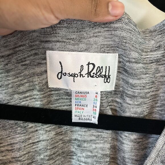 Joseph Ribkoff Womens Heathered Gray Layered V-Neck Tunic Top Lagenlook Size 4 - Picture 5 of 7